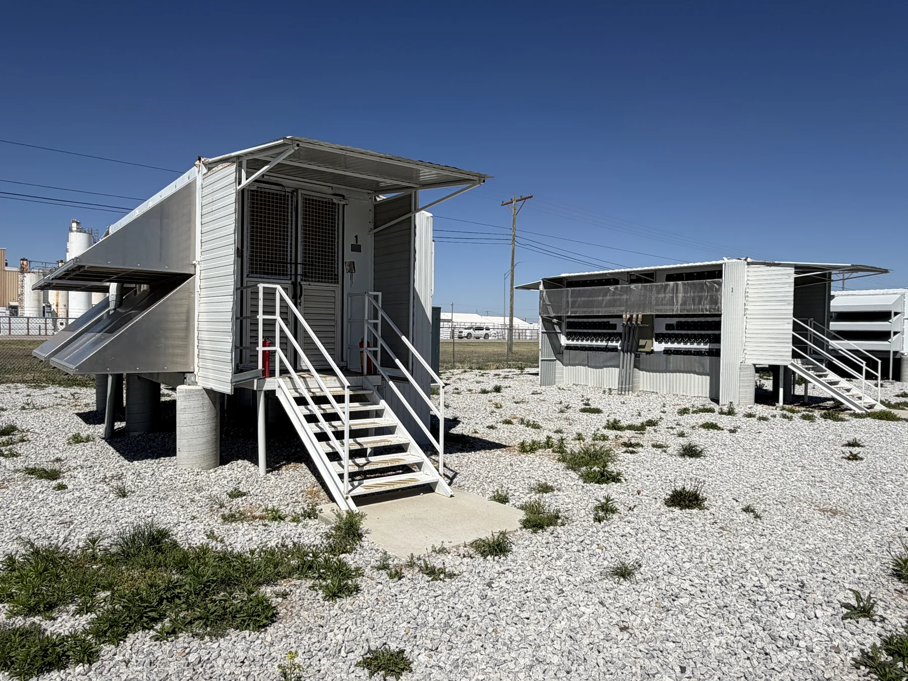 Industrial air-cooled mining units at the Nebraska hosting facility